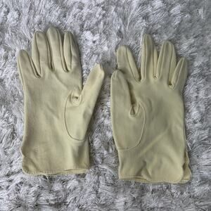 50s 60s Ivory Short White Gloves Embroidered OSFM